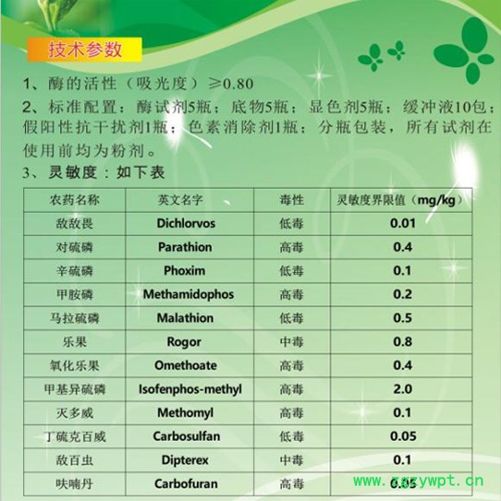 維安泰PR500農藥殘毒試劑盒新型農藥殘留試劑盒靈敏度高檢測限低