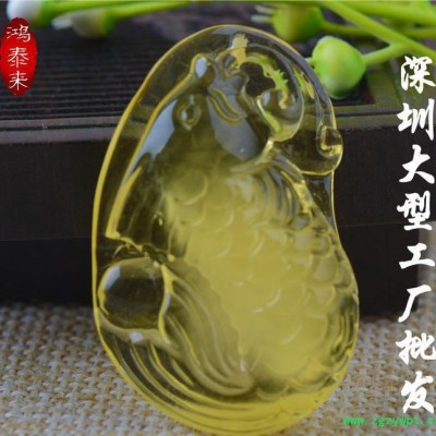 精致吉祥琥珀雕刻件鯉魚 10克左右新蜜蠟吊墜 鴻泰來**