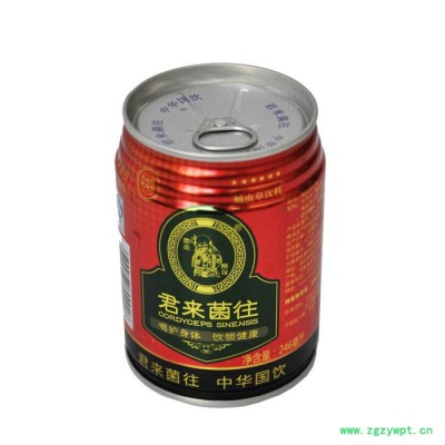 君來(lái)菌往蟲草茶， 蛹蟲草涼茶，紅罐無(wú)糖飲料